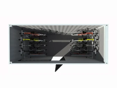 ABRI VÉLO EN CONTAINER 20 PIEDS FERMÉ 20 PLACES