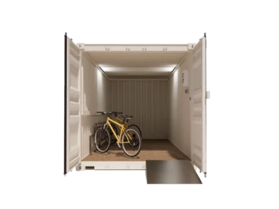 ABRI VÉLOS ÉLECTRIQUES FERMÉ 6 PLACES EN CONTAINER 20 PIEDS