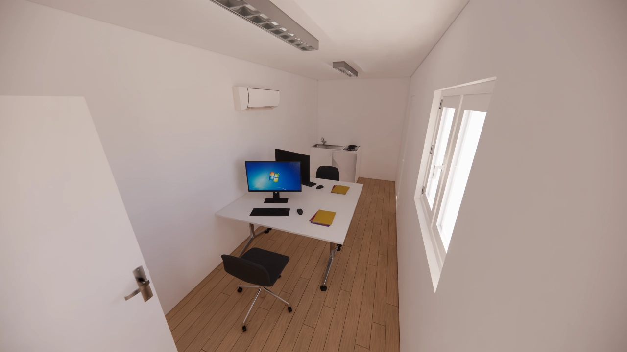 BUREAU ET SALLE DE PAUSE AVEC KITCHENETTE 28 M² EN CONTAINER 40 PIEDS