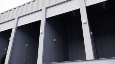 GARAGE MOTOS 4 PLACES ET 4 PORTES EN CONTAINER DE 20 PIEDS