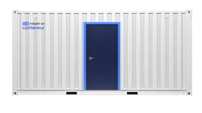 LOCAL DE STOCKAGE EN CONTAINER DE 20 PIEDS AVEC PORTE DE SERVICE
