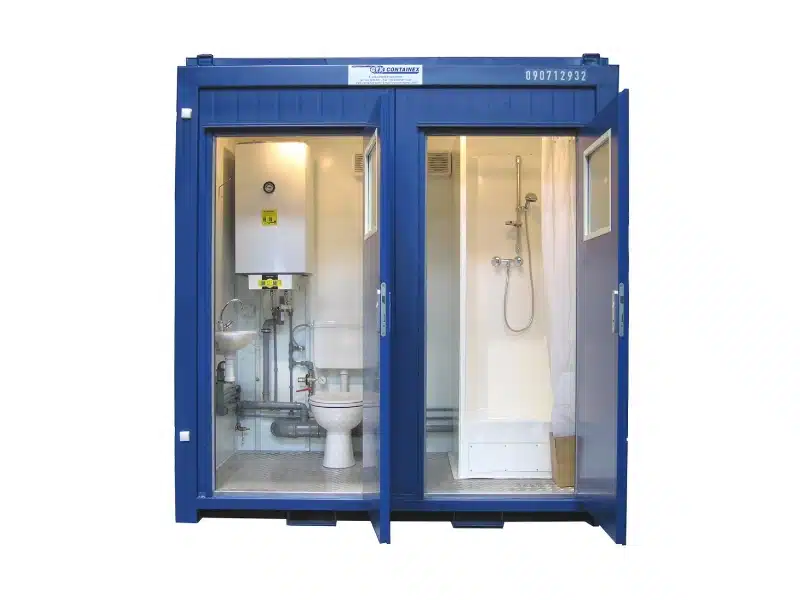 BUNGALOW BOX 3,3 M² : DUO CABINES DOUCHE ET WC  8 PIEDS