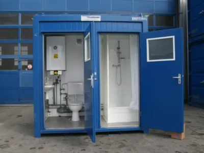 BUNGALOW BOX 3,3 M² : DUO CABINES DOUCHE ET WC  8 PIEDS