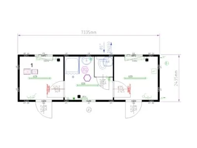 BUNGALOW DORTOIR 2 CHAMBRES AVEC SALLE DE BAIN 17,9 M²  24 PIEDS