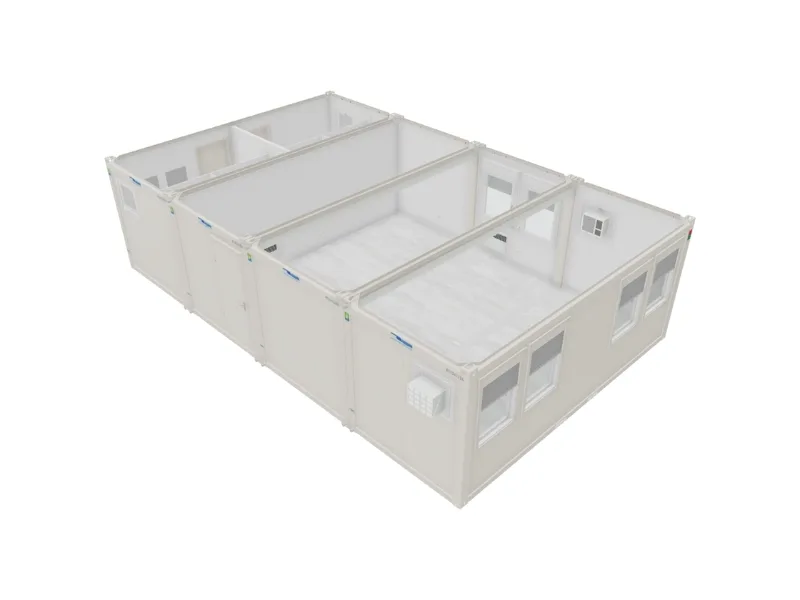 BUNGALOWS SANITAIRES 3 VESTIAIRES 6 DOUCHES 44,4 M²  3 X 20 PIEDS