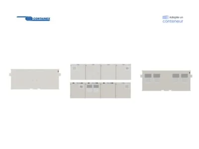 BUNGALOWS SANITAIRES 3 VESTIAIRES 6 DOUCHES 44,4 M²  3 X 20 PIEDS
